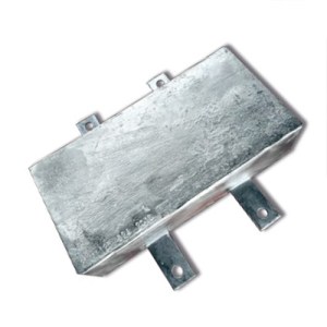 Flush Mount Magnesium Hull Anode with Two Cast-in Galvanized Steel Straps