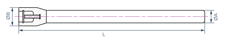 High Silicon Cast Iron Stick Anodes Linedrawing